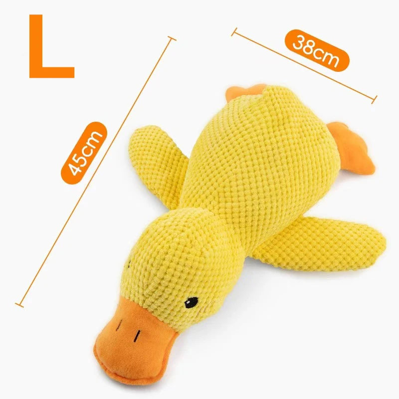 Dogs' Plush Companion Duck Toy for Biting and Teeth Cleaning with Sound, Fun for Cats and Pets - Charging Duck