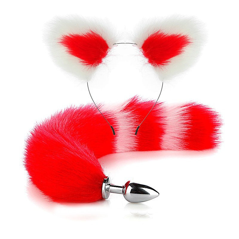 SM Erotic Fox Tail Anal Plug Metal Posterior Plug Adult Products Toys Artificial Tail Set Play