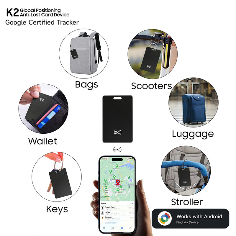 Android Bluetooth Tracker Card. Supports Google Find My. Locate keys, luggage, pets.