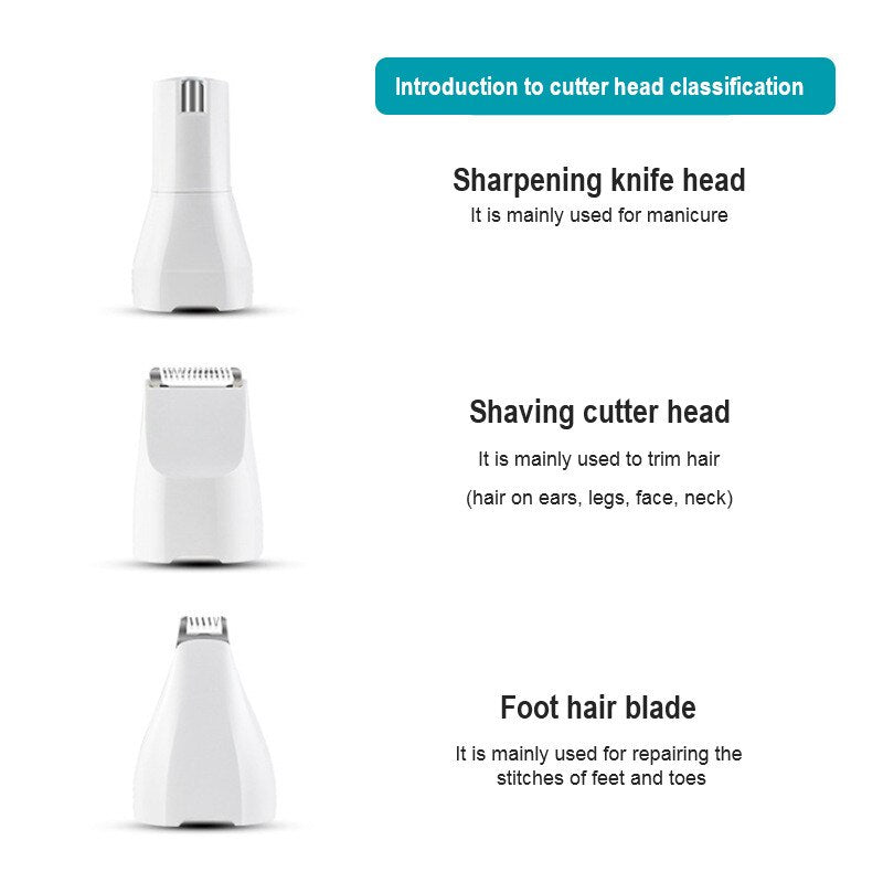Multifunction 3 IN 1 Pet Grooming Machine Dog Cat Hair Trimmer Pets Clippers Nail Grinding & Foot Hair Trimmer USB Rechargeable
