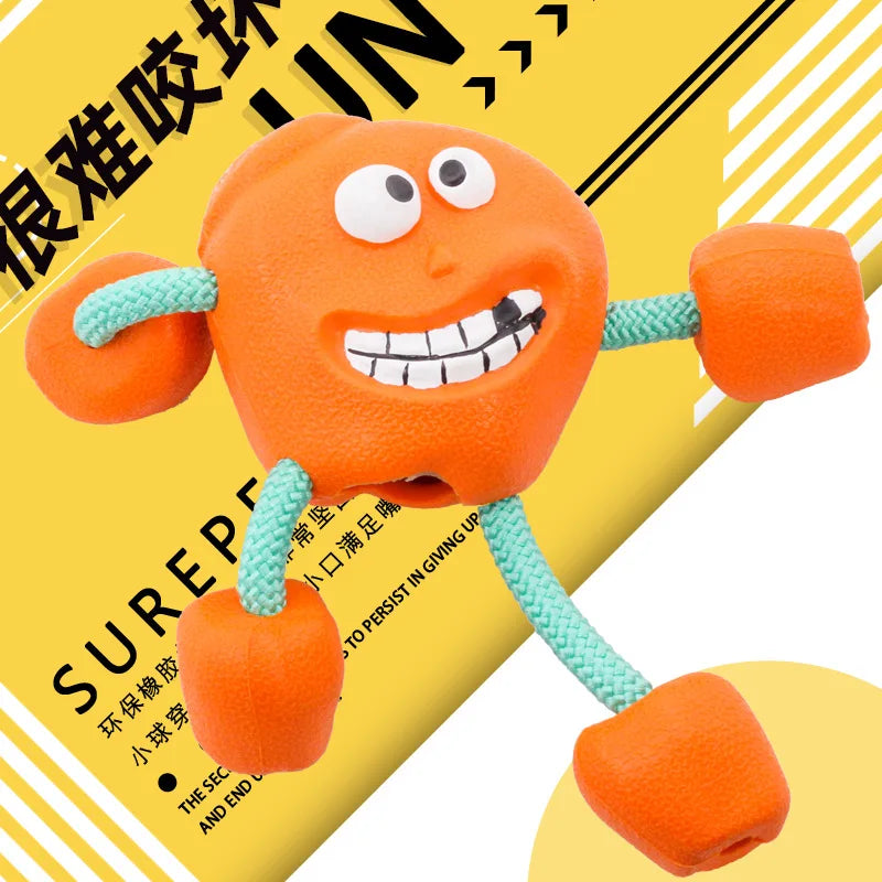Smile Dog Rubber Ball Toys Sound Molar Teeth Resistant to Large and Medium-sized Pets