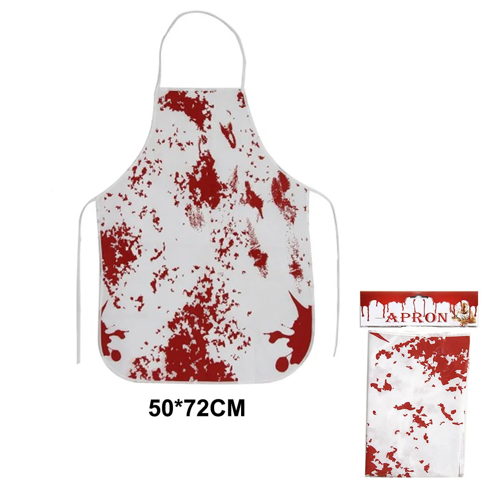 1pc Halloween Decorations Horror Blood Handprint Tablecloth Bloody Apron Unisex Halloween House Decor Scary Accessory